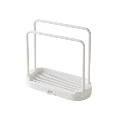 Dual-layer countertop drying rack for kitchen cloths, sponge