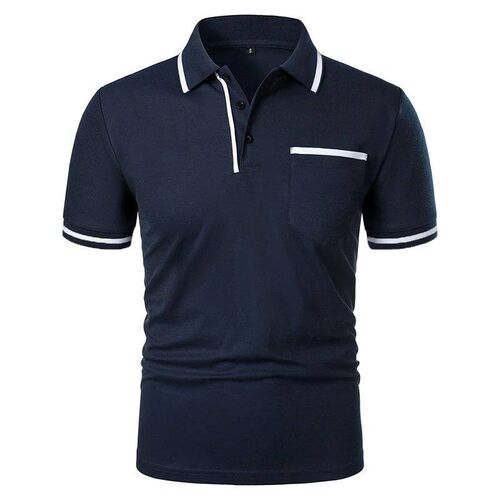 New Mens Short Sleeve Polo Shirts Solid Color Casual
