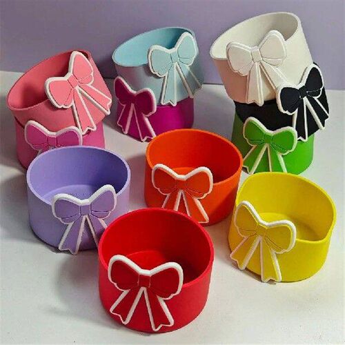 Cute Bow Silicone Boot Sleeve Silicone Bottom Cover Sleeve
