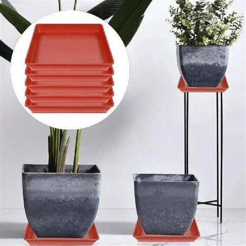 5Pcs Square Flower Pot Trays Plastic Catch Excess Water