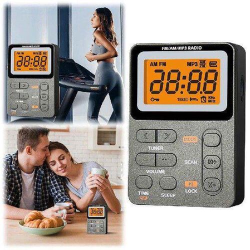 AM FM Mini Pocket Radio with LCD Screen 500mAh Portable