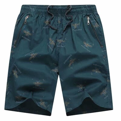 Mens Shorts Five Pants Beach Pants Casual Shorts Elastic Pa