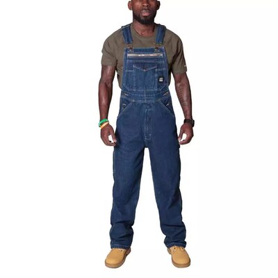 Wish Mens Strap Denim Jumpsuit Ripped Denim Overalls