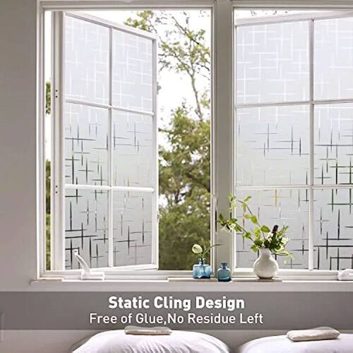 Frosted Privacy Film for Cross Glass Windows, Self Static Ad