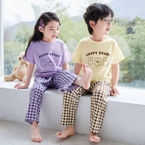 New Summer Childrens Homewear Suit Childrens Short-Sleeved