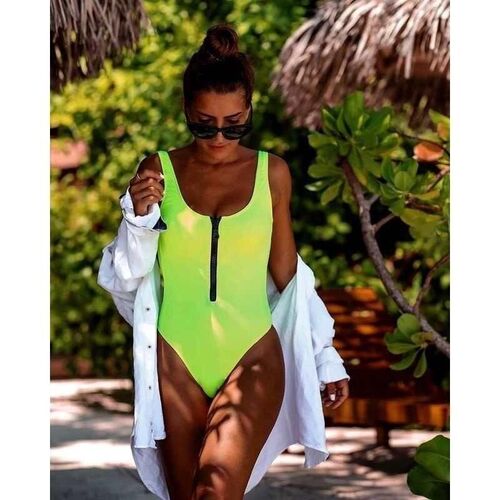 One Piece Swimsuit Swimwear Women 2023 New Zip Push Up Monok