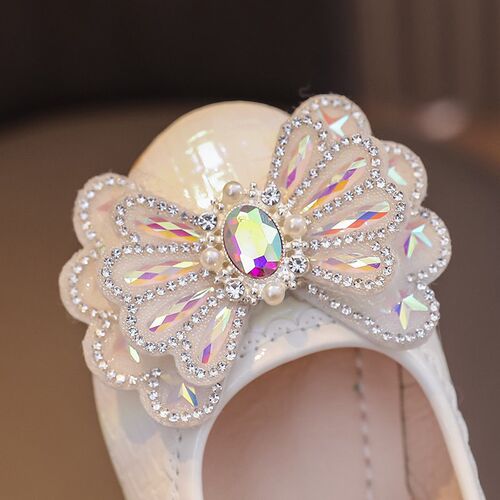 2025 Korean Style Girls Leather Shoes With Bow Princess Sin