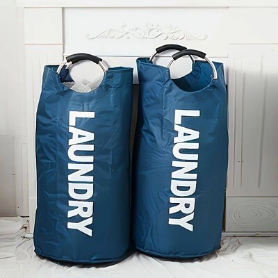 Large Waterproof Laundry Basket Foldable, Contemporary Round