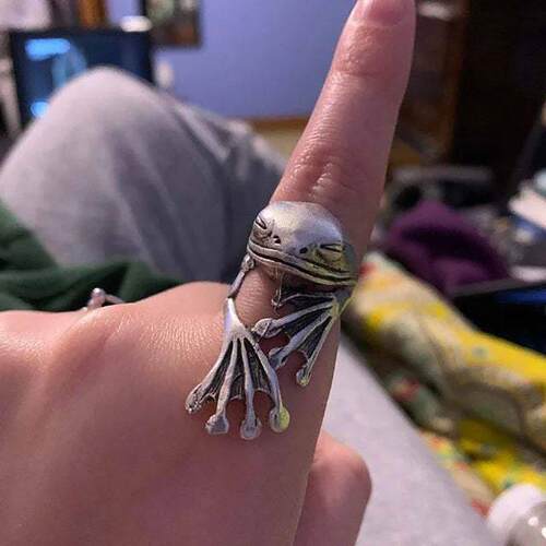 Frog  Toad Animal Rings for Women men Artistic Design Retro