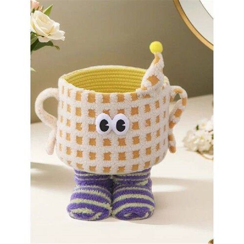 Cotton Rope Cute Sorting Basket with Legs Desktop Storage
