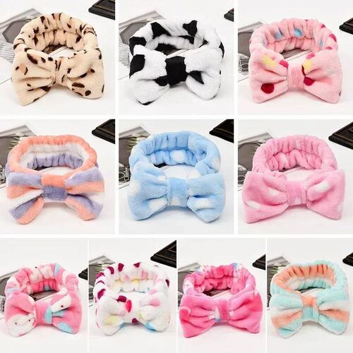 Women Makeup Coral Fleece Headband Wash Face Soft Hair Holde