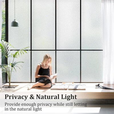 Window Film Frosted Glass Window Privacy Film No Glue Bathro