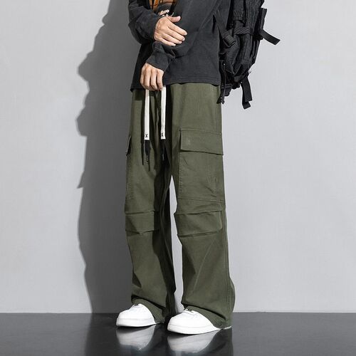 Spring And Summer Casual Pants Straight Loose Embroidery ren