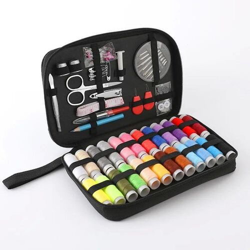 Sewing Kit Complete Set with Threads Needles Scissors Tape M