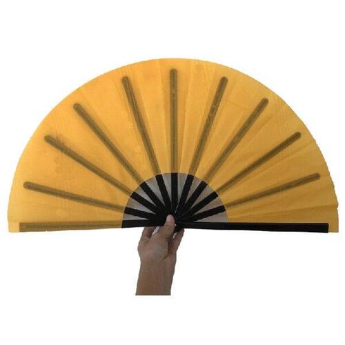 10Inch Black Plastic Ribs Folding Hand Fan for Kung Fu and