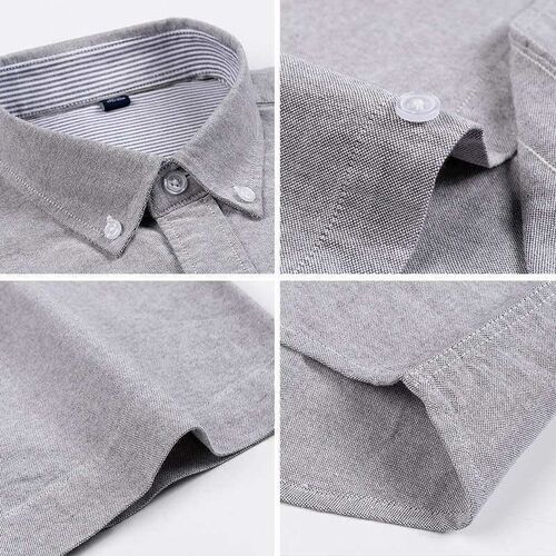 Summer New Cotton Short-sleeved Shirt Mens Anti-wrinkle Com