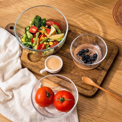 salad bowls glass bowl set dessert fruit storage bottles