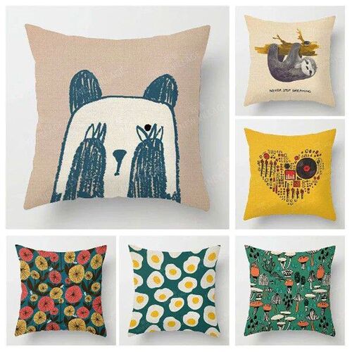 Home living room fashion Mushroom cushion covers linen
