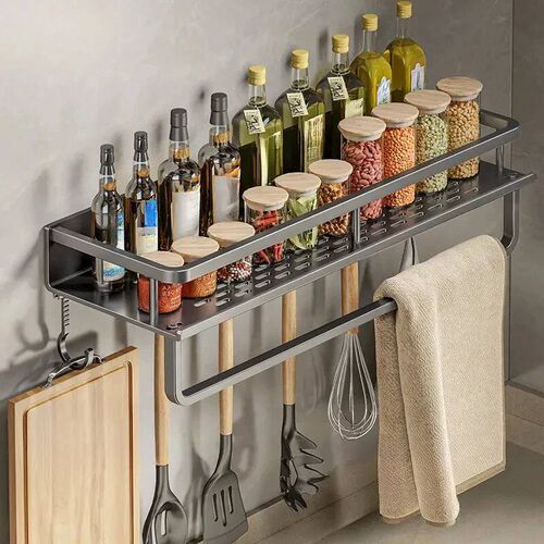 1 PC Multifunctional Kitchen Rack Spice Storage Rack Wall Mo