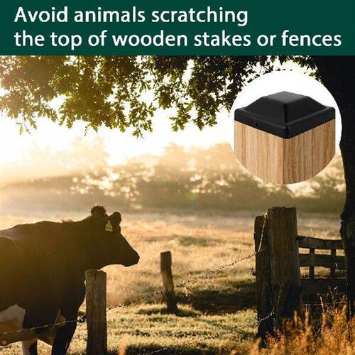 3-5/8 inch Fence t Cap Plastic Black Deck t Cap
