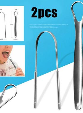 2pcs U Type Tongue Scraper Stainless Steel Oral Tongue Clean
