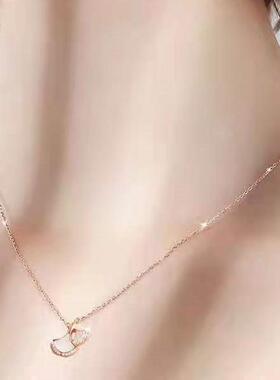 Fanshaped Necklace Womens Clavicle Chain Light Luxury Design