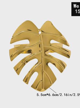 NEW 6pcs Napkin Rings Set Leaves Napkin Ring Holders