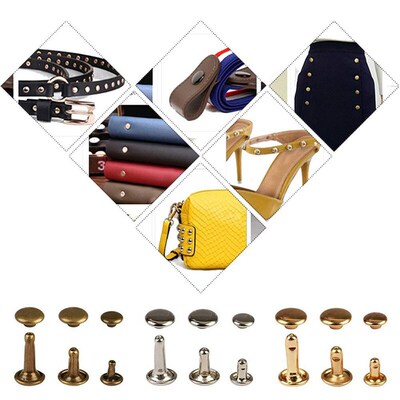 Metal Double Cap Rivets Studs Round Rivet for DIY Leather Cr