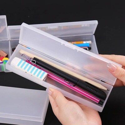Simple Transparent Pencil Case Frosted Plastic Pencil Pens S