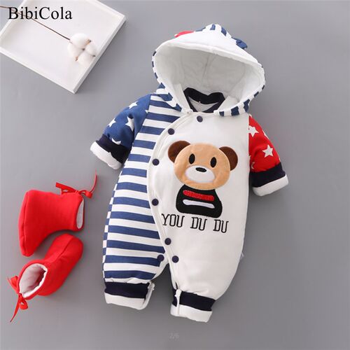 Baby Winter Rompers Newborn Cotton Jumpsuit Thick  Baby Girl