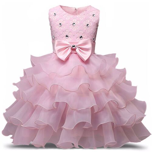 Summer Flower Girl Dress Kids Floral Cake Dresses Wedding Ev