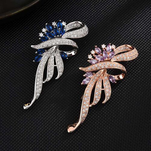 Light Luxury Atmospheric Zircon Brooch Corsage High-end Larg