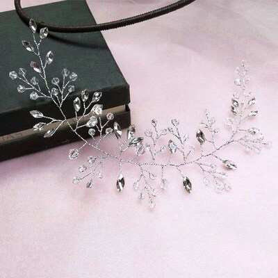 Bride Hair Band White Crytal Headband Wedding Bridal Hair Ac
