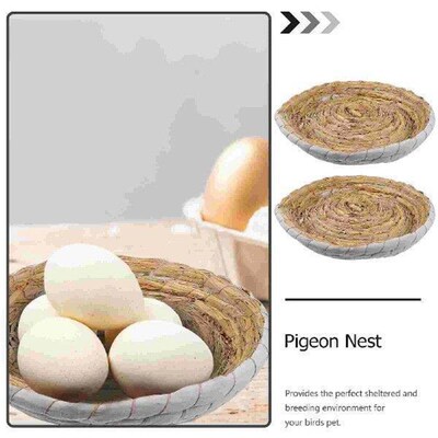 2 PCS Corn Fur Woven Nest Bird Nests Outdoor Cage Grass Hut