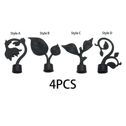4 Pieces Curtain Rod End Durable Drapery Rail Pole Head Cap