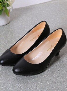High Heel Shoes for Women 5CM Chunky Heel Fashion Pointed To