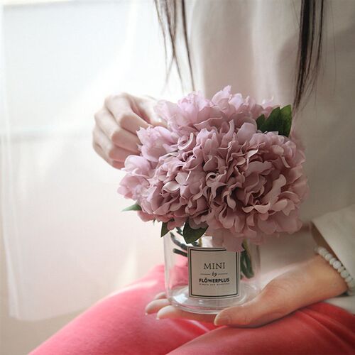 5pcs white artificial silk peony big flowers head for weddin