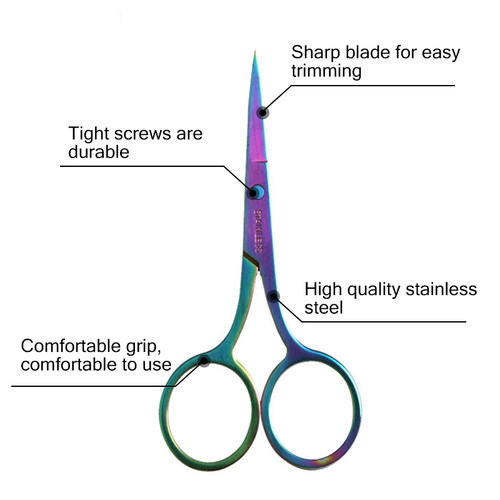 1Pcs Chameleon Pointed Eyebrow Scissor Makeup Eyelash Trimme
