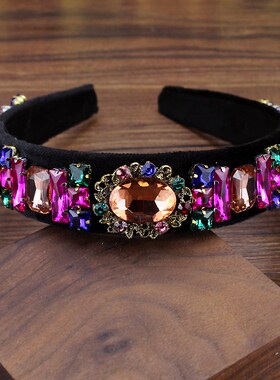 vintage sparkly colorful crystal headband rhinestone diamant