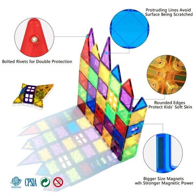 26pcs Big Size Magnetic Tiles Colorful DIY Educational Const