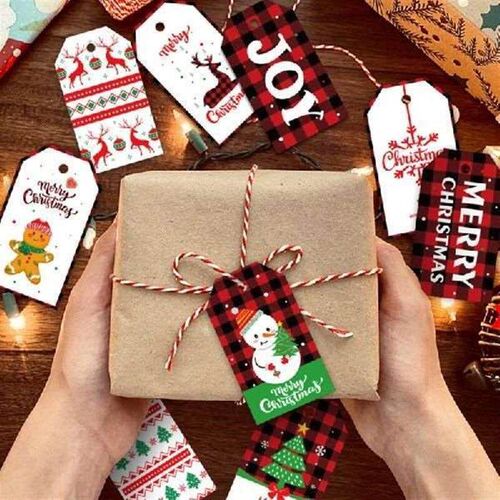 100Pcs Christmas Gift Tags Kraft Tags Hanging Paper Tags