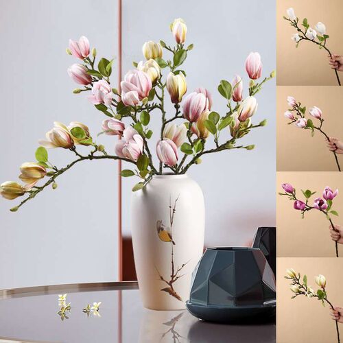 Artificial Magnolia Flower Branch For Home Living Room Decor