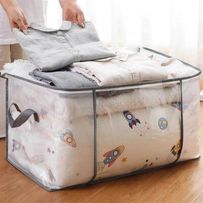 Transparent visible quilt storage bag, large capacity, moist