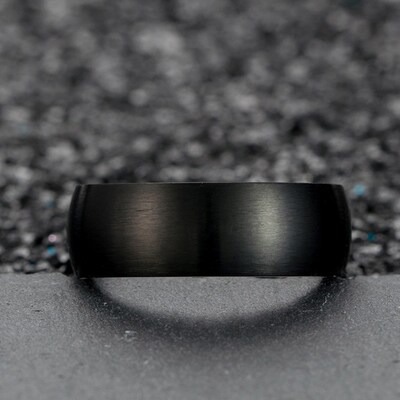 Classic Men Stainless Steel Rings Black Solid Simple Vintage