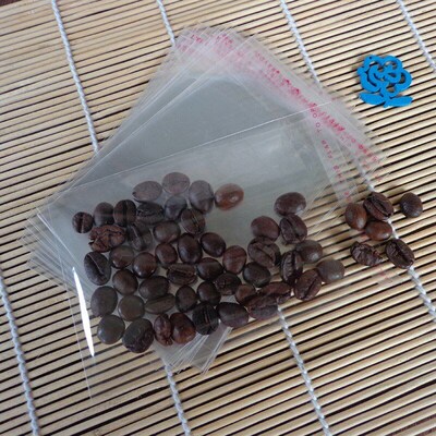 50pcs Resealable Plastic Transparent Bags Clear Cellophane S
