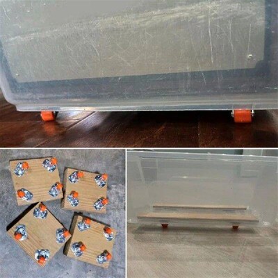 20Pcs Small Furniture Casters Wheel Appliance Sliders Oval