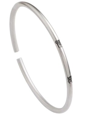 FOLKs Foot Silver  Retro Simple Silver Brlet Laser Ping An