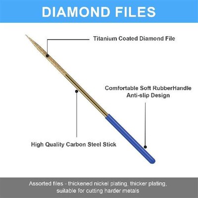Wooden Handle Files Sturdy Diamond File Set Stable Good