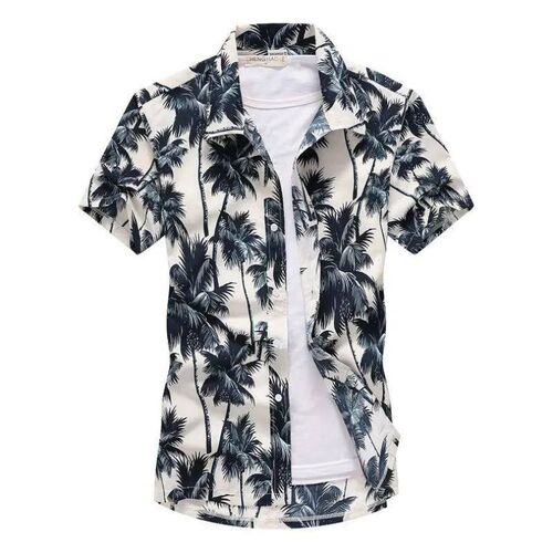 Summer Mens Hawaiian Casual Collar Shirts Short Sleeve Butto