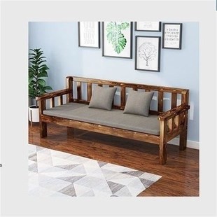 全实木长椅沙发椅小户型客厅阳台家用休闲靠背椅三人人长椅